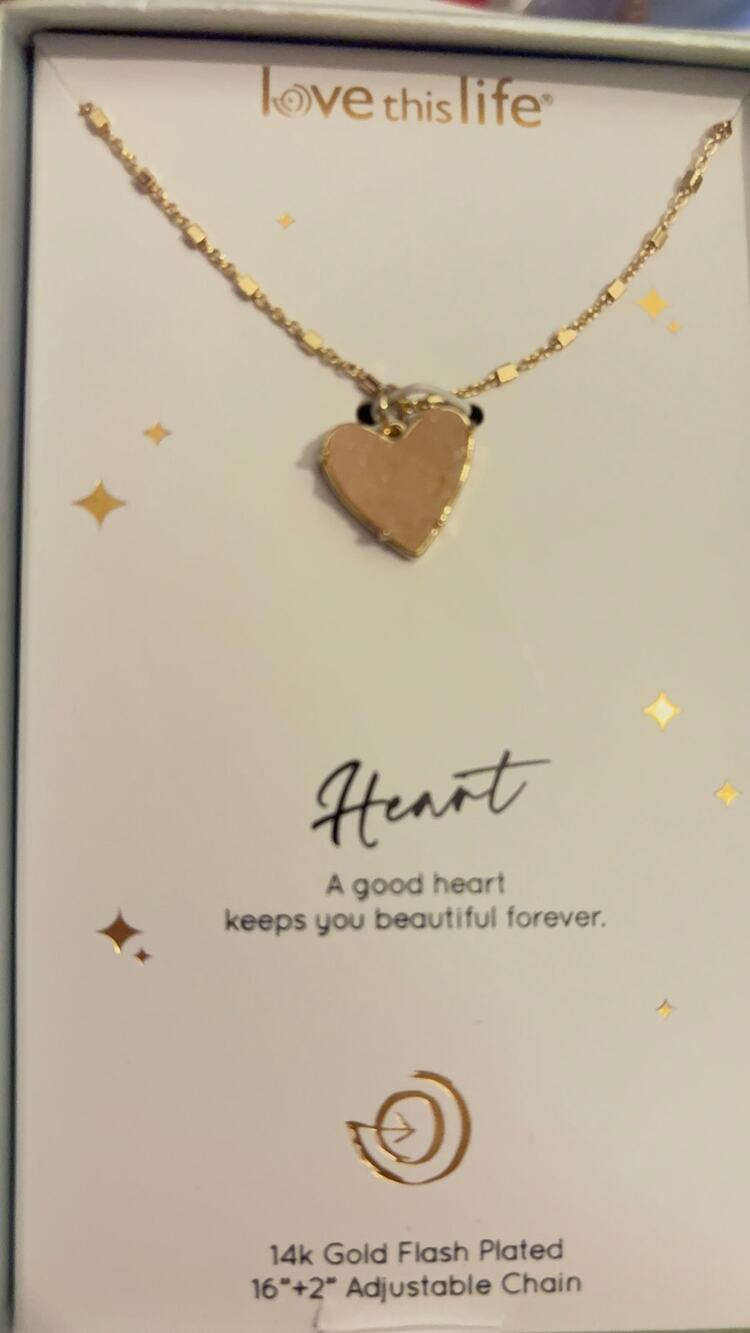 Love This Life Heart Pendant Necklace NIB Gold Plated